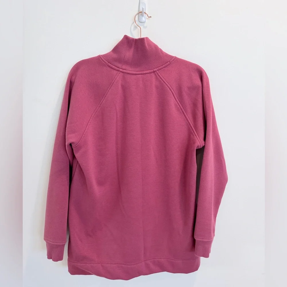 Athleta Cozy Karma Side Zip Funnel Neck Pullover Sweatshirt in Pink, Size MT - Picture 9 of 9
